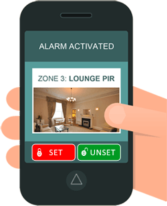 Self-monitored alarm smart phone